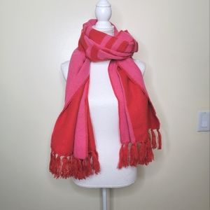 Victoria's Secret Pink/Red Colorblock Lips Scarf